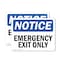 Signmission Exit Sign, Plastic, 10 in W, 7 in H, Emergency Exit Only OS-2PACK-NS-P-710-L-11825 - alternate 1